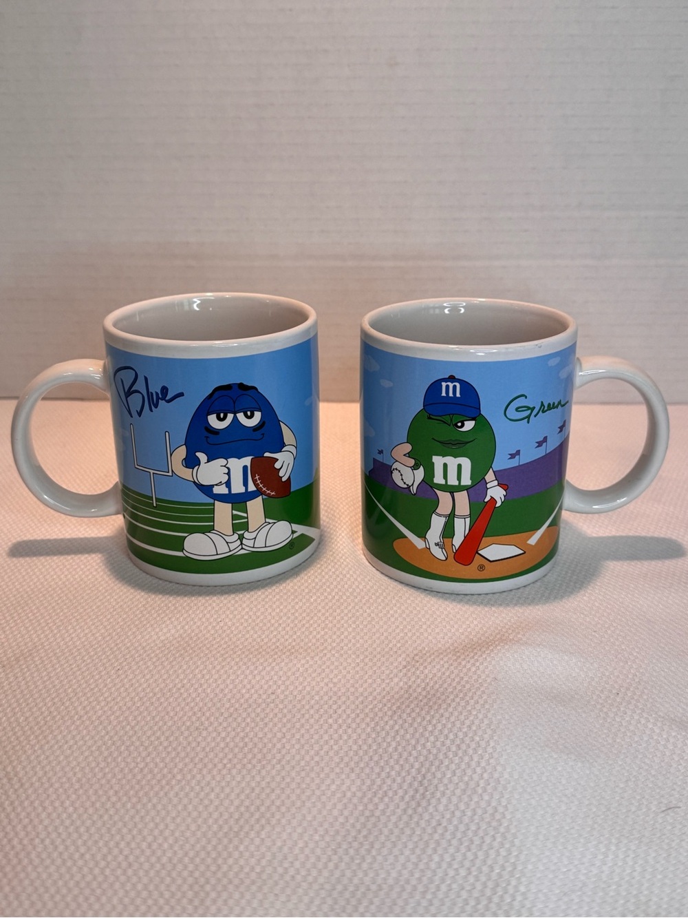 M&M'S Blue & Green Sports Character Ceramic Mugs